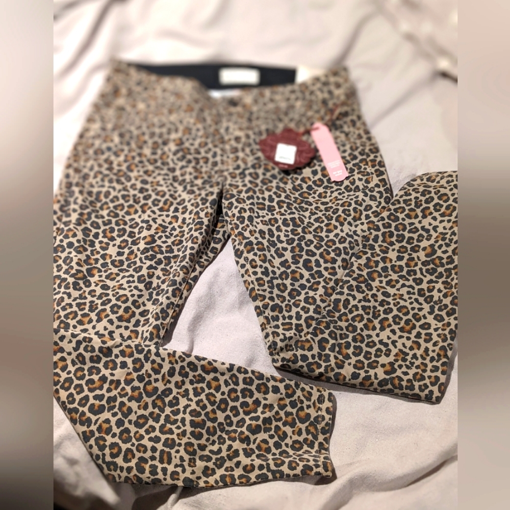 NWT Knox Rose cheetah leopard print skinny stretch jeans 14